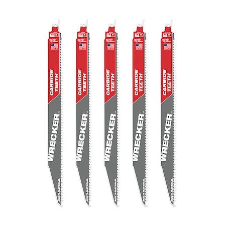 12 in. 6 TPI SAWZALL THE WRECKER with CARBIDE TEETH Multi-Material Reciprocating Saw Blade (5 pk)