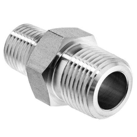 Reducing Hex Nipple, 304 Stainless Steel, 3/8 in x 1/4 in NPT, 7,300 psi