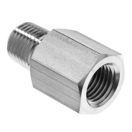 Adapter, Stainless Steel, 316, 1/2 in FNPT x 1/2 in MNPT, 4,900 psi