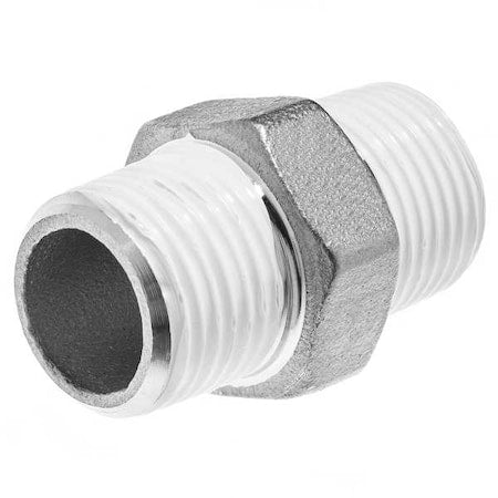 304 Stainless Steel Hex Nipple, 1 in x 1 in, Male BSPT Threads, Class 150