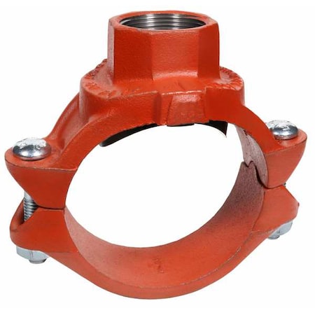 Clamp-T w/ FNPT Branch,8x2",Iron,500 psi