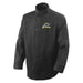 Welding Jacket, Carbonized Fiber, 10 oz, 30 in Length, Snaps Closure, 2 Pockets, Black, M