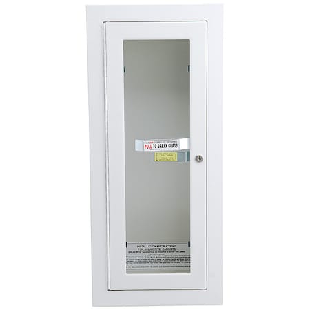 Fire Extinguisher Cabinet, Semi Recessed, 26 3/4 in Height, 10 lb