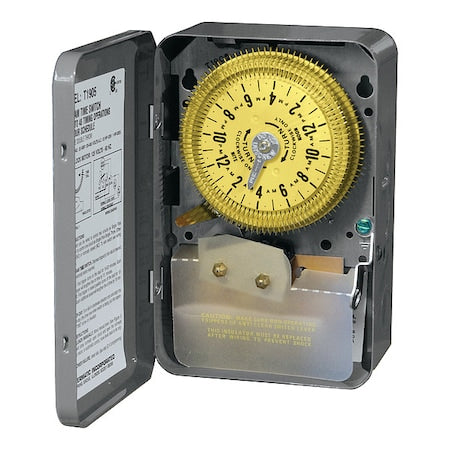 Electromechanical Timer,24 hr,SPDT,Metal