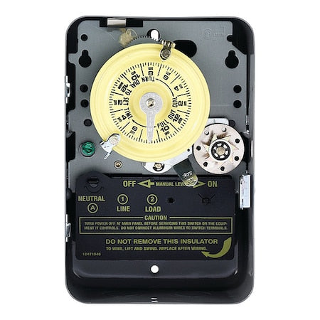 Electromechanical Timer,24 hr,Gray,Metal