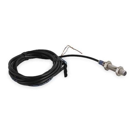 Cylindrical, Inductive Proximity Sensor, 8 mm Dia., Stainless Steel, 2 m, Bare Wire, 2 Wires, Shielded