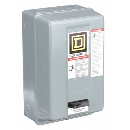 Magnetic Motor Starter, Non-Reversing, No Auxiliary Contacts, 480V AC, 3 P, Screw Clamp