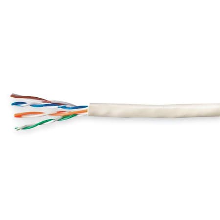Data Cable,Cat 6,23 AWG,1000ft,White