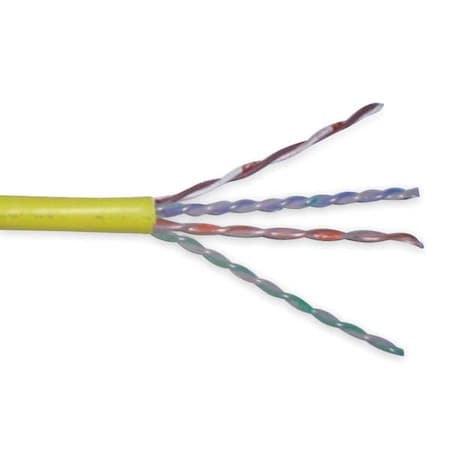 Data Cable,Cat 6,23 AWG,1000ft,Yellow