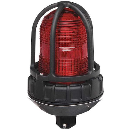 Strobe Light, Red, LED, 120 to 240V AC, 60 FPM, 6 17/32 in Dia., (F) 3/4 in NPT