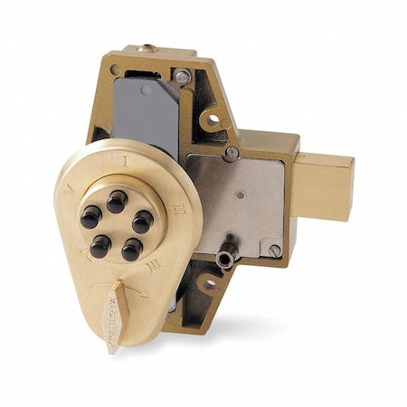 Pushbutton Deadbolt,Satin Brass