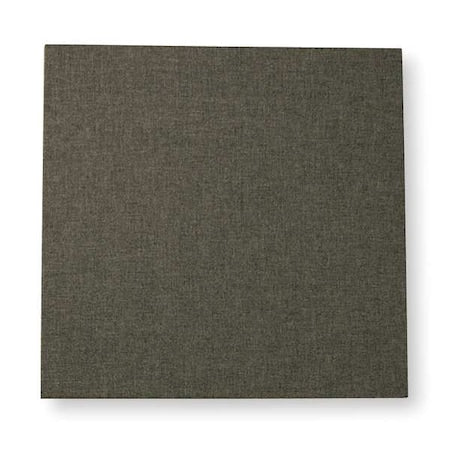 Acoustic Panel, 0.75 NRC, Fabric Faced Fiberglass, 24 in W, 24 in L, 1 in Thick, Gray