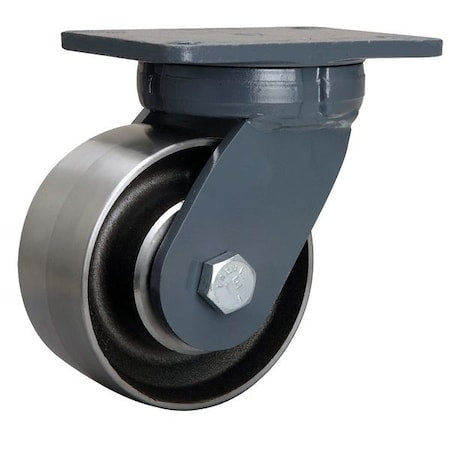 Kingpinless Plate Caster,Swivel,Steel,6 in,6000 lb.