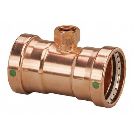 Tee, Copper, Press-fit 3", 3", FNPT 3/4"