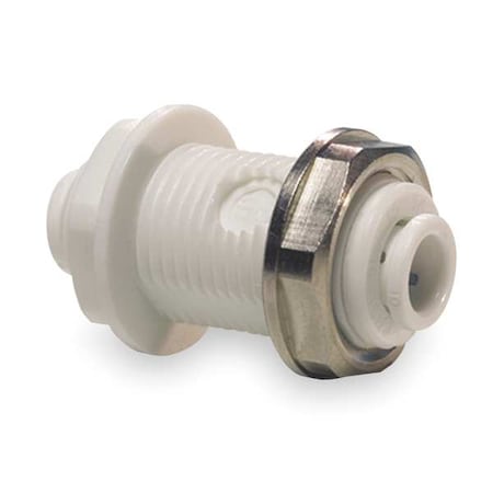 Push-Fit Adapter Fitting, 1/2 in Tube Size, Polypropylene, White, 10 PK