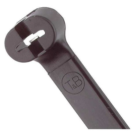 Cable Tie, 13-1/2 in L, 4 in Max Bundle Dia., Black, Nylon 6/6, 120 lb Strength, 500 PK