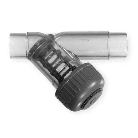 Y Strainer, 1" Pipe, Spigot, PVC, 150 psi at 68 Degrees F