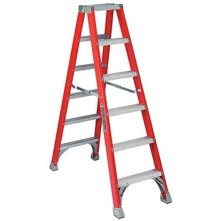 6 ft Fiberglass Twin Stepladder, 300 lb Capacity