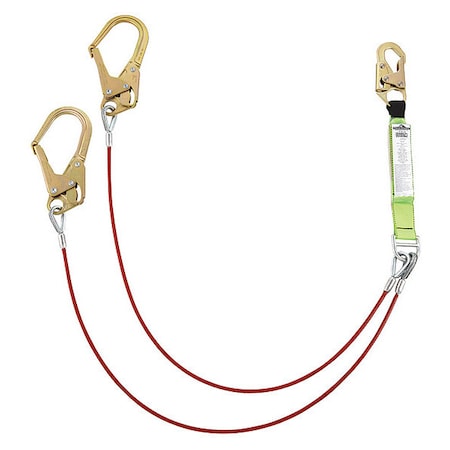 Shock Absorbing Lanyard, 6 ft. Length, Snap Hook, 2 Leg(s), 300 lb Weight Capacity