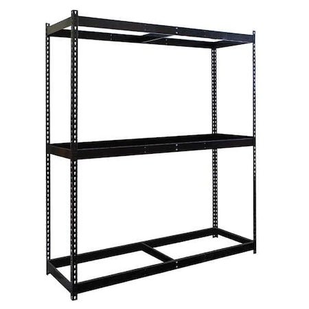 Boltless Shelving Unit,  24"D x 72"W x 84"H,  3 Shelves,  Steel