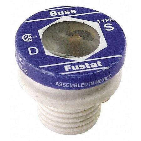 Plug Fuse, 2A, 10kA at 125V AC, 4 PK