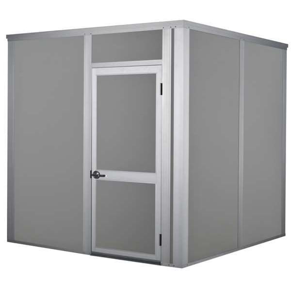 Sound Reducing Modular Wall Enclosure, 8 ft H, 8 ft W, 8 ft D, Gray