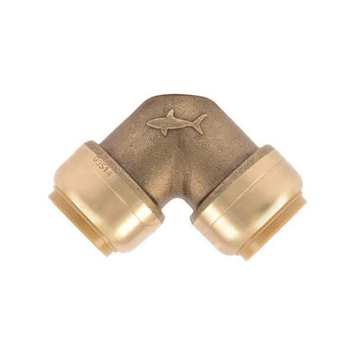 Push-to-Connect Elbow, 3/4 in Tube Size, Brass, Brass