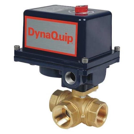 1-1/2" FNPT Brass Electronic Ball Valve 3-Way