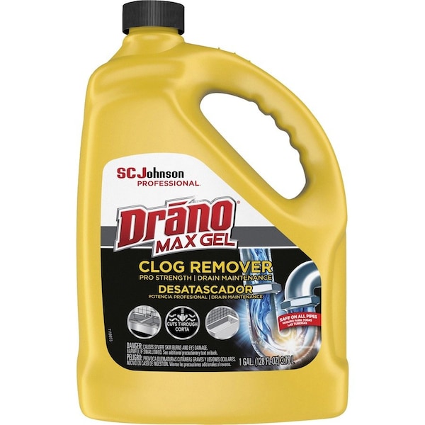 Drano® Max Gel Clog Remover, Gallon Bottle, 4 Bottles - 696642