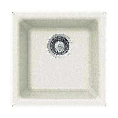 Houzer E-100U CLOUD Quartztone Granite Dual Mount Bar/Prep Sink, White