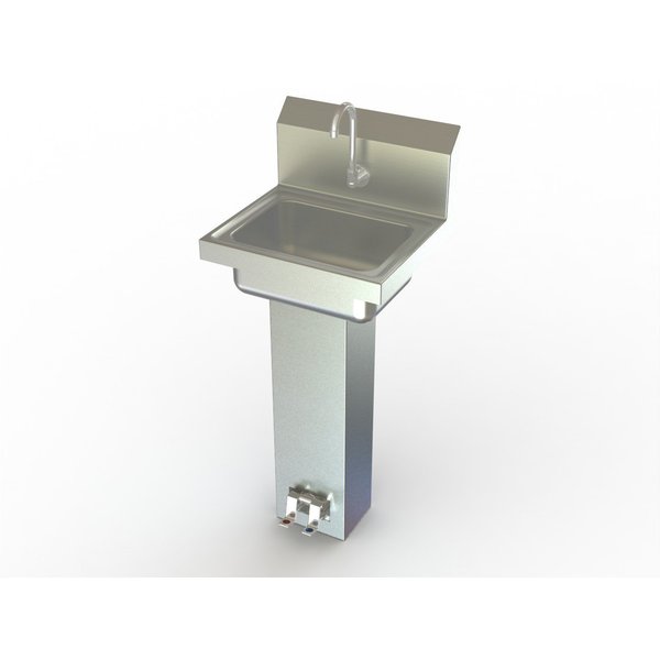 Heavy Duty NSF Hand Sink W/ Foot Valves,  Spout & Basket Drain