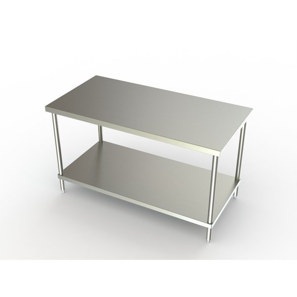 Premium Table,  60"W X 30"D X 35"H,  W/ Adjustable Undershelf