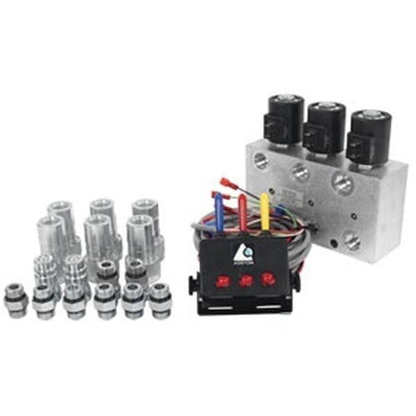 3 Circuit Hydraulic Multiplier 12 VDC w Switchbox Control And Couplers