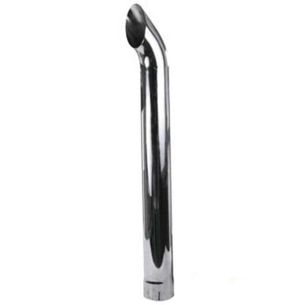 Universal Curved Slotted Chrome Exhaust Stack 48 Long 5 ID