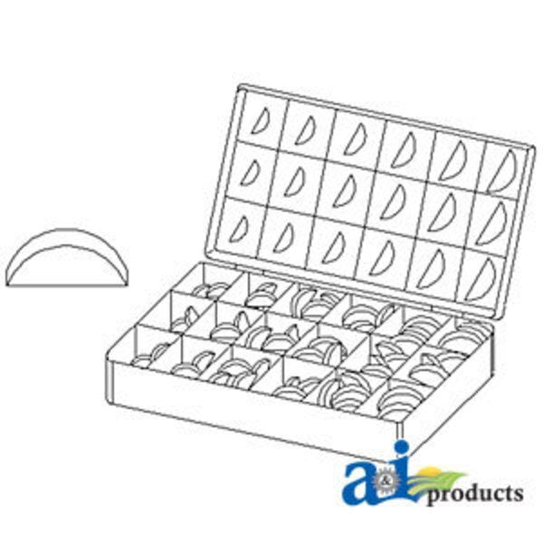 Woodruff Key Assortment,  250 Pc. 7" x3" x1"