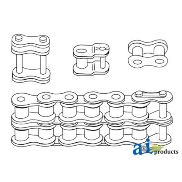 50 Double Roller Chain,  10ft (Import) 8.8" x8.7" x2"