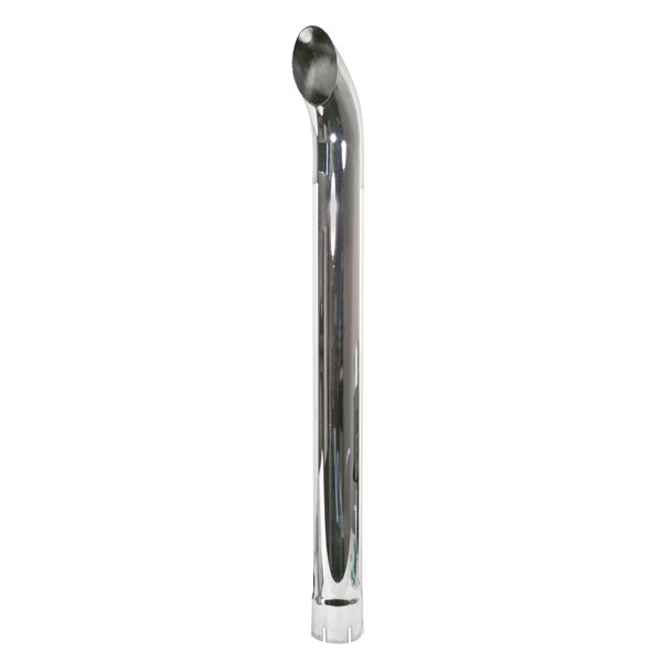 Chrome Exhaust Stack,  Curved,  48" Long,  Slotted 4" ID 50" x6" x5"