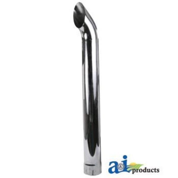 Chrome Exhaust Stack,  Curved 52" x8.5" x8"