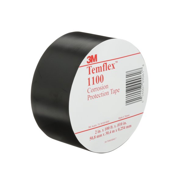 Temflex Vinyl Corrosion Protection Tape 1100,  2 In X 100 Ft,  Printed,  Black,  4 Rolls/Carton
