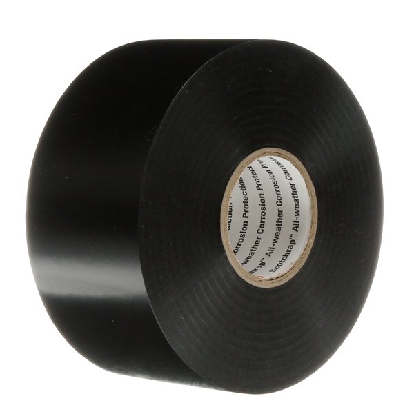 Scotchrap Vinyl Corrosion Protection Tape 50,  4 In X 100 Ft,  Unprinted,  Black,  1 Roll/Carton