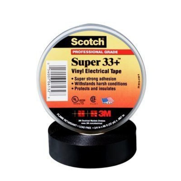 Scotch Super 33+ Vinyl Electrical Tape,  3/4 In X 52 Ft,  Black