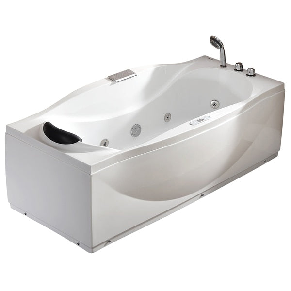 6Ft Right Drain Acrylic White Whirlpool Bathtub w Fixtures