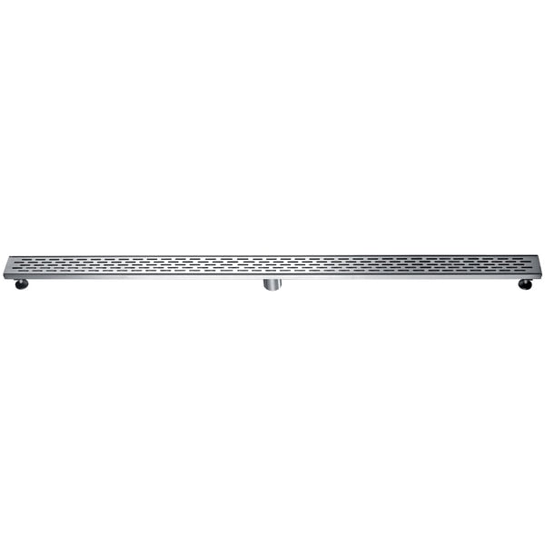 59" Brushed Stainless Steel Linear Shower Drain with Groove Holes