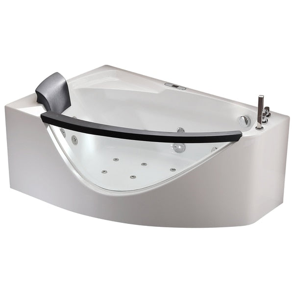 5Ft Clear Rnded Right Corner Acrylic Whirlpool Bathtub