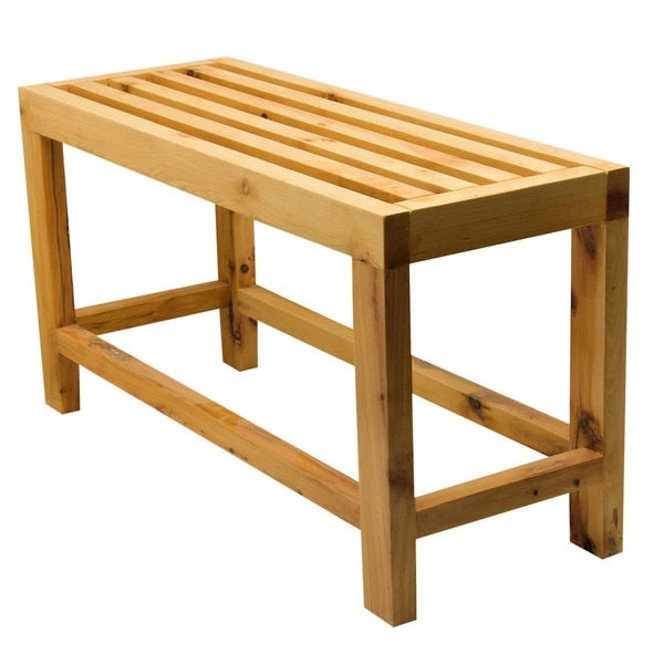 26" Solid Wooden Slated Sgl Person Sitting Bench