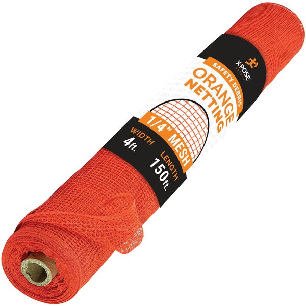 Heavy Duty Orange Fire Retardant Debris Netting - 4' x 150'