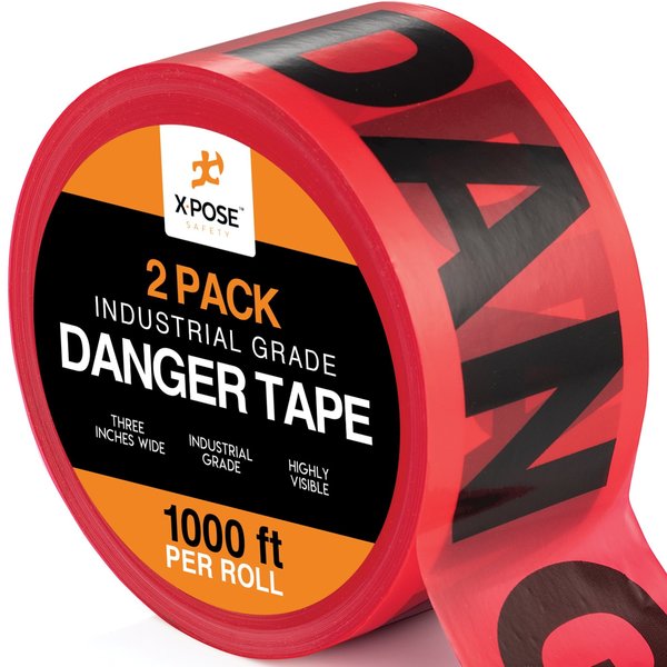 3 in  x 1000' Danger Tape,  2PK