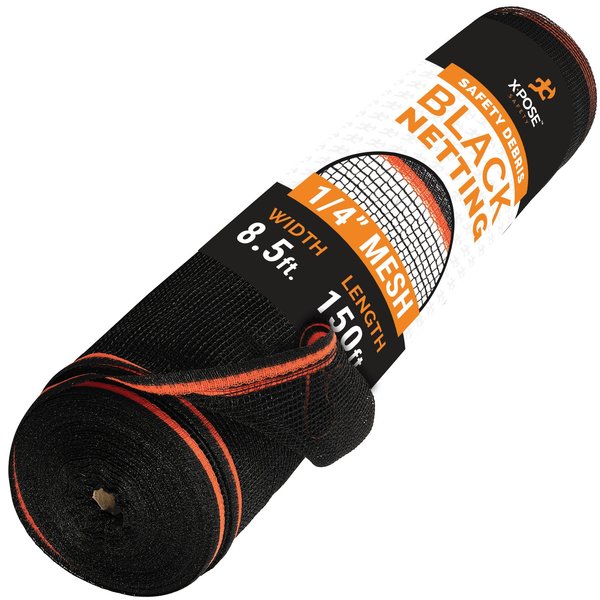 Heavy Duty Black Fire Retardant Debris Netting - 8'6 in  x 150'