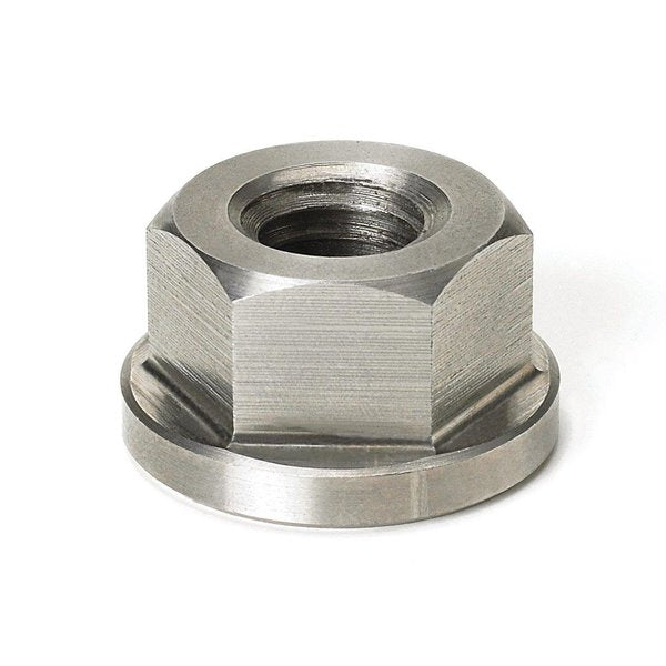 Flange Nut,  M6,  Stainless Steel,  Plain,  12.7 mm Hex Wd