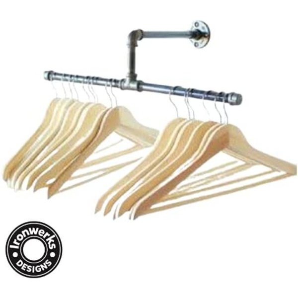 20" Black Pipe Clothes Rack